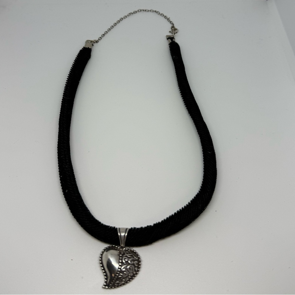 Sterling Silver Heart Pendant Necklace Stamped Sterling